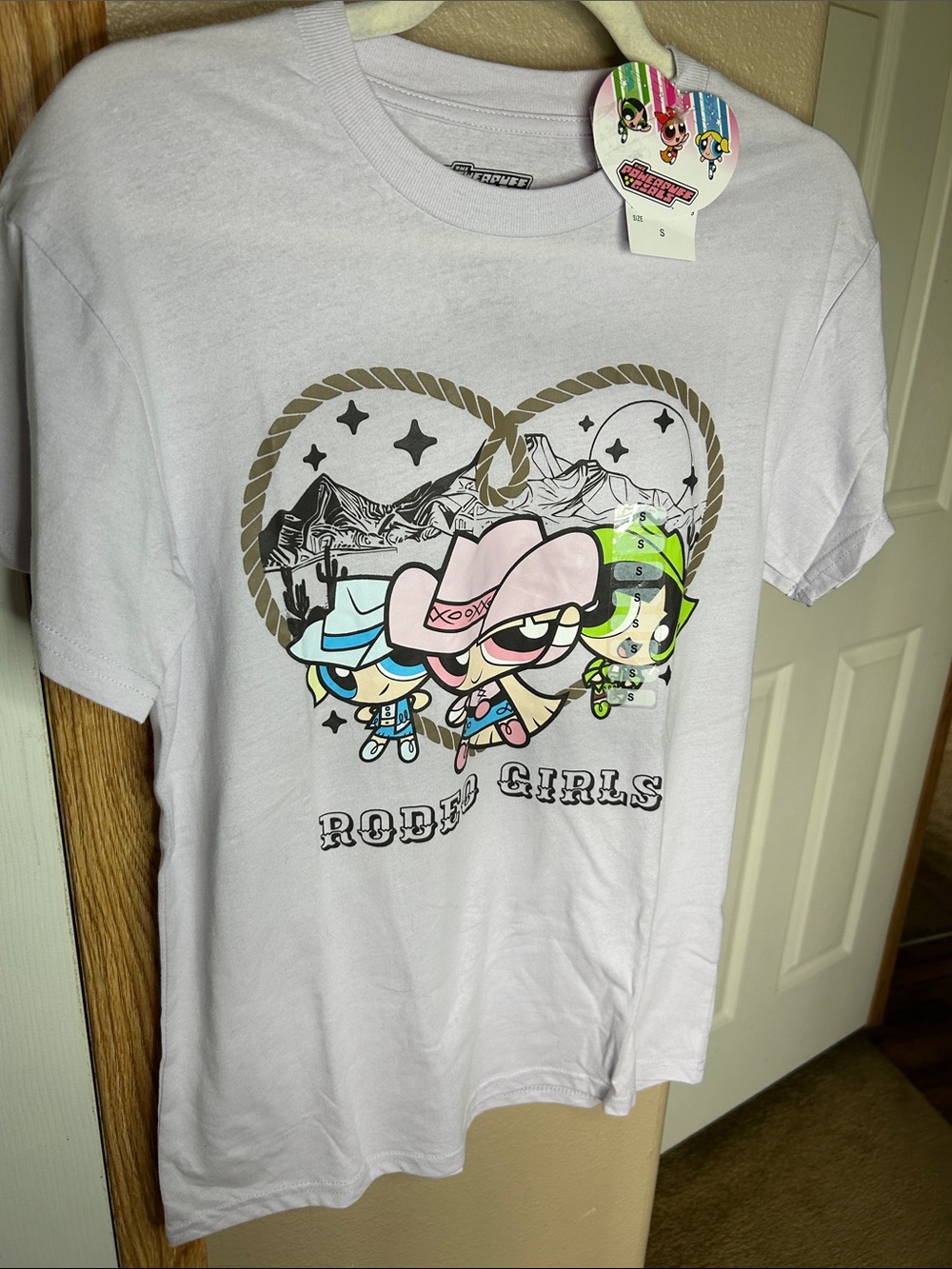 POWERPUFF Rodeo Girls Light Purple Graphic Tee Shirt